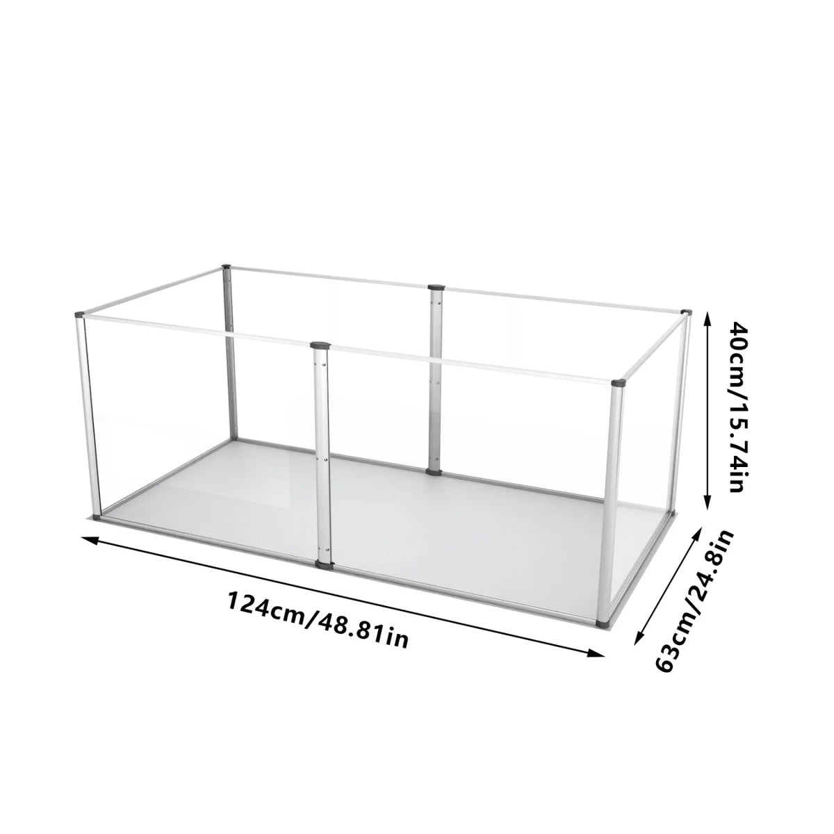 Clear Acrylic Pet Playpen With Waterproof Floor Pad for Small Animals