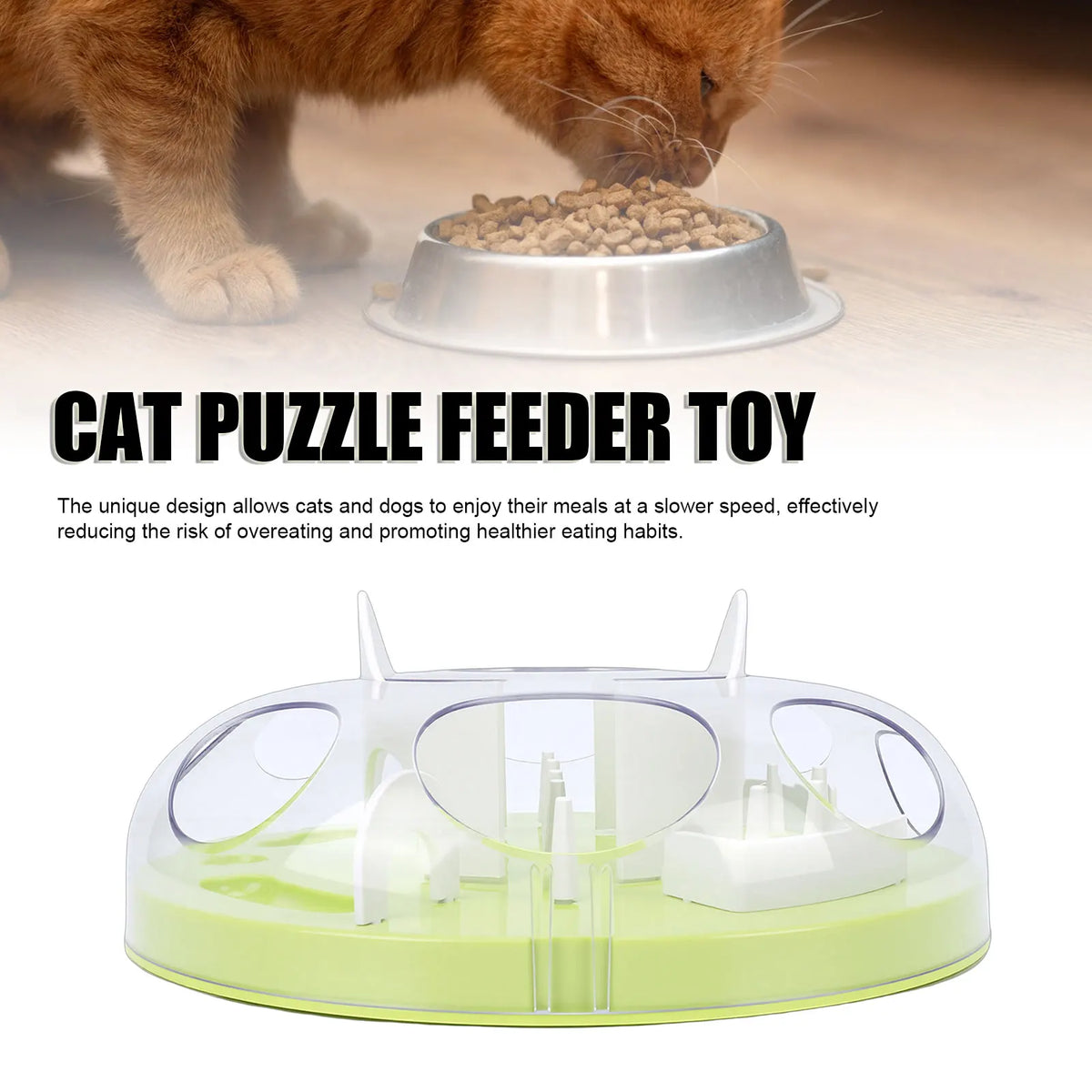 Interactive Cat Puzzle Feeder Toy for Enrichment and Exercise