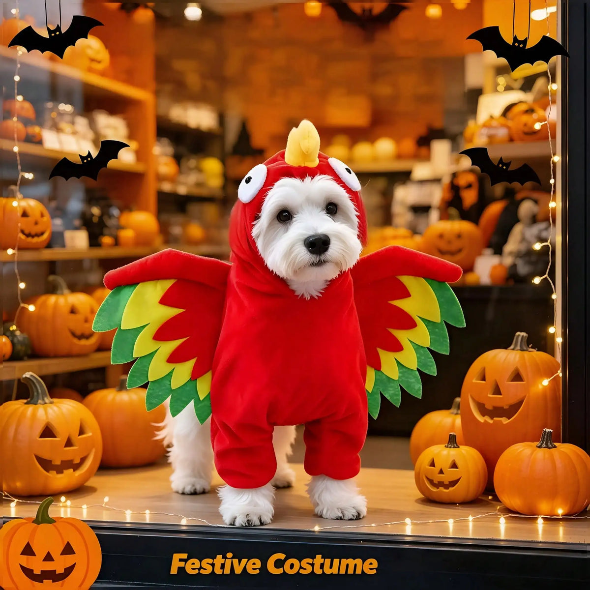 Halloween Pet Turkey Standing Costume With 3D Wings Outfit for Pets