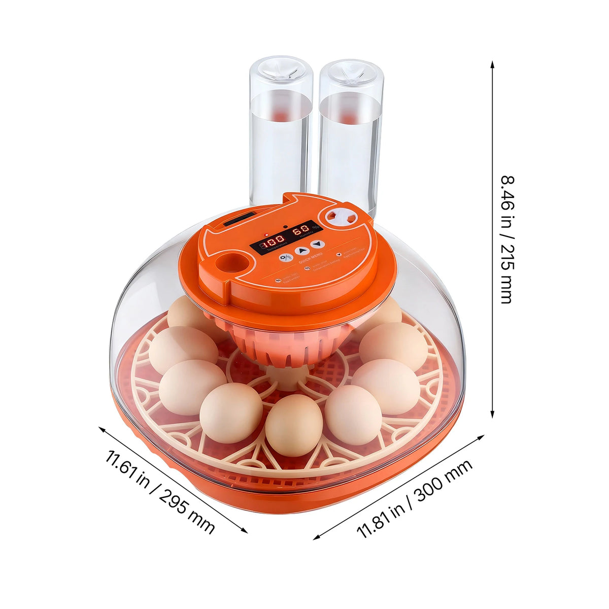 Egg Incubator With LED Candler Temperature Display And Humidity Control