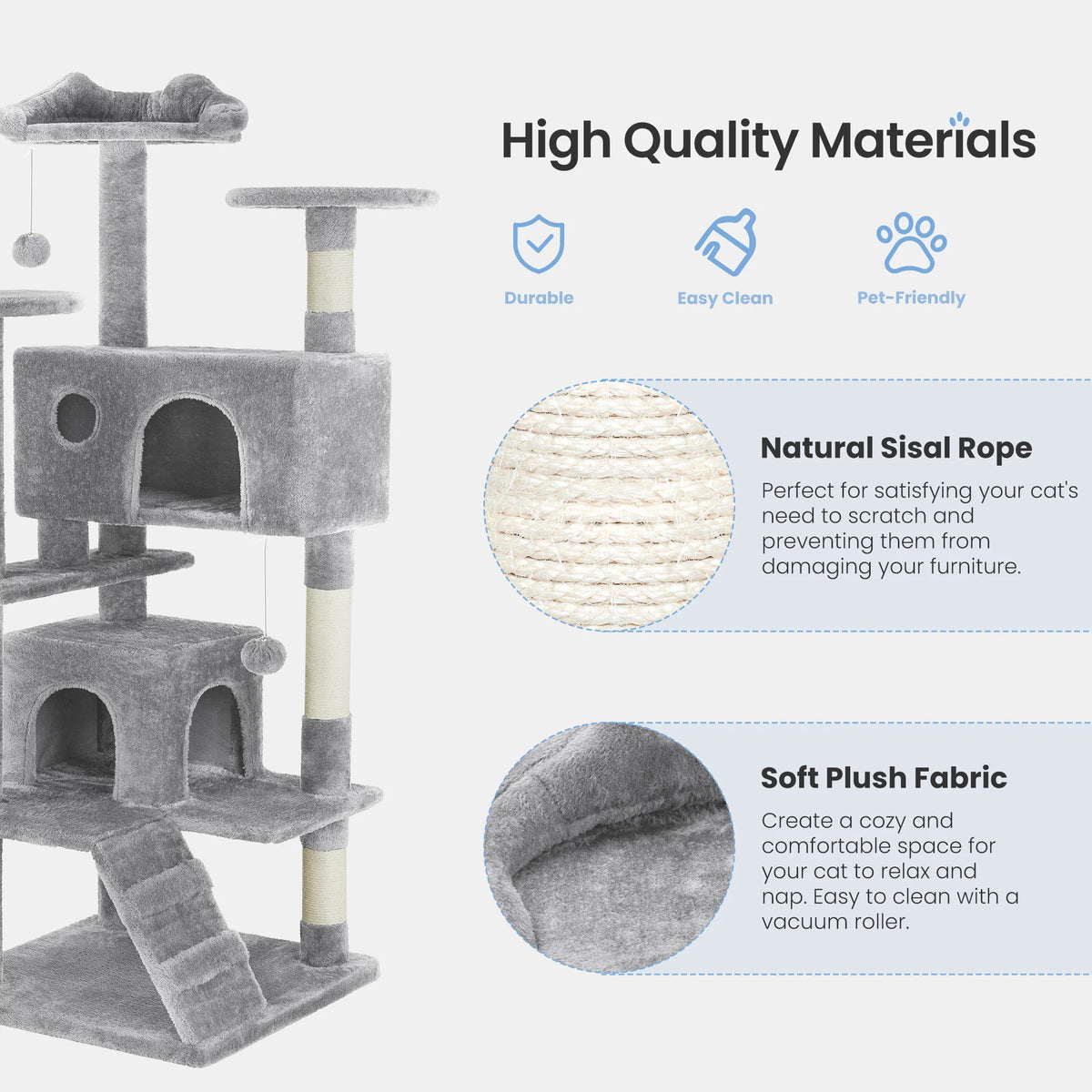MCQ Multi-Level Cat Tree Tower With Scratching Posts And Toys