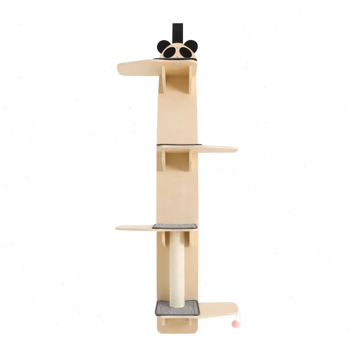 Door Hanging Cat Tree With Four Tiers And Scratching Board