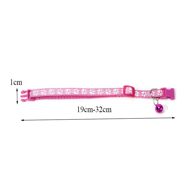 Colorful Pattern Cat Collar With Bell And Adjustable Fit