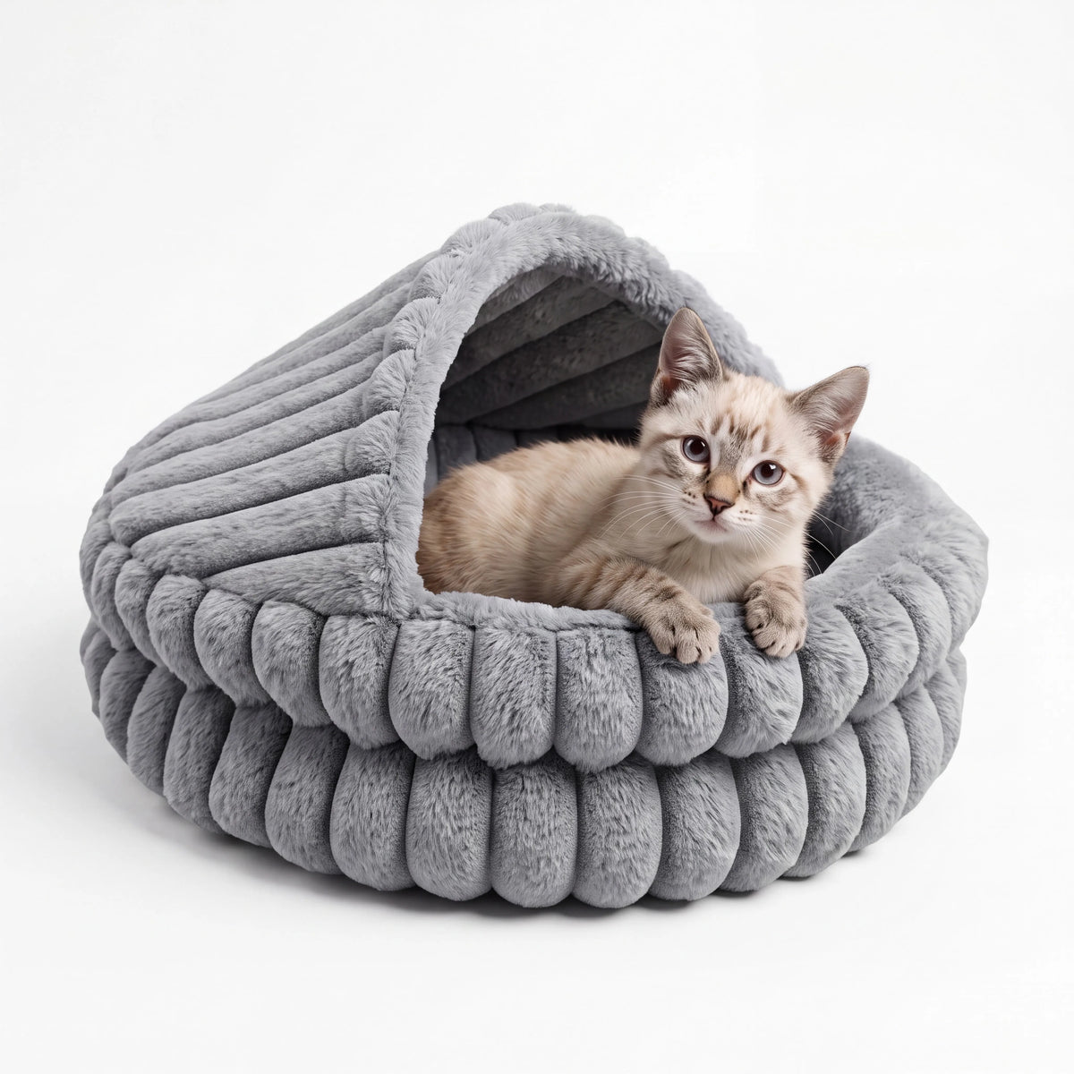 EliteZ Hooded Cat Cave Bed for a Cozy Indoor Pet Retreat
