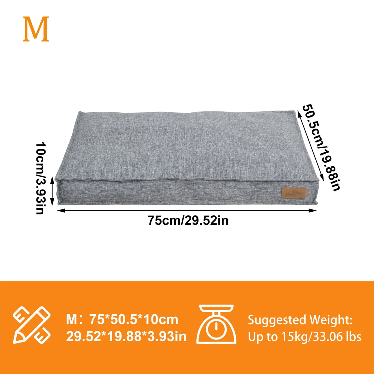 BINGOPAW Waterproof Foam Dog Crate Pad With Linen Cover