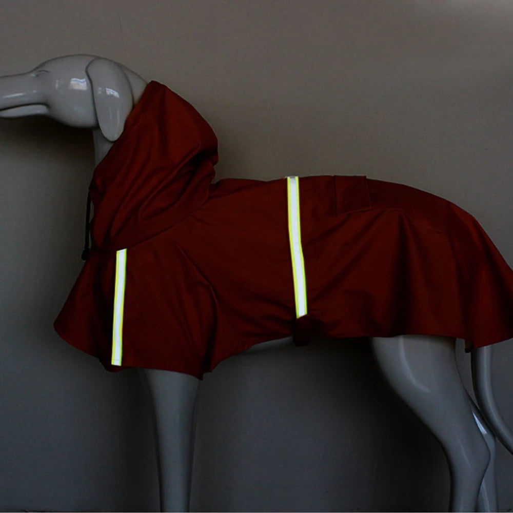 Waterproof Hooded Dog Raincoat With Reflective Details