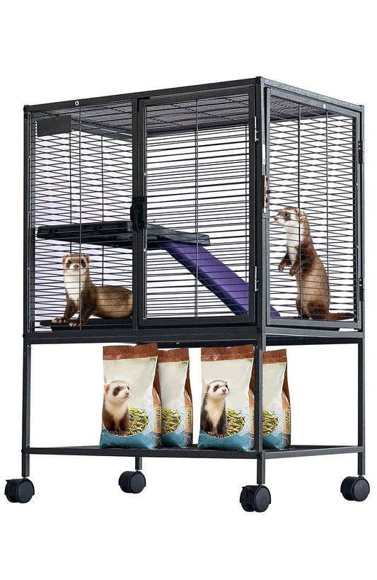 Multi Level Small Animal Cage With Ramps And Removable Tray