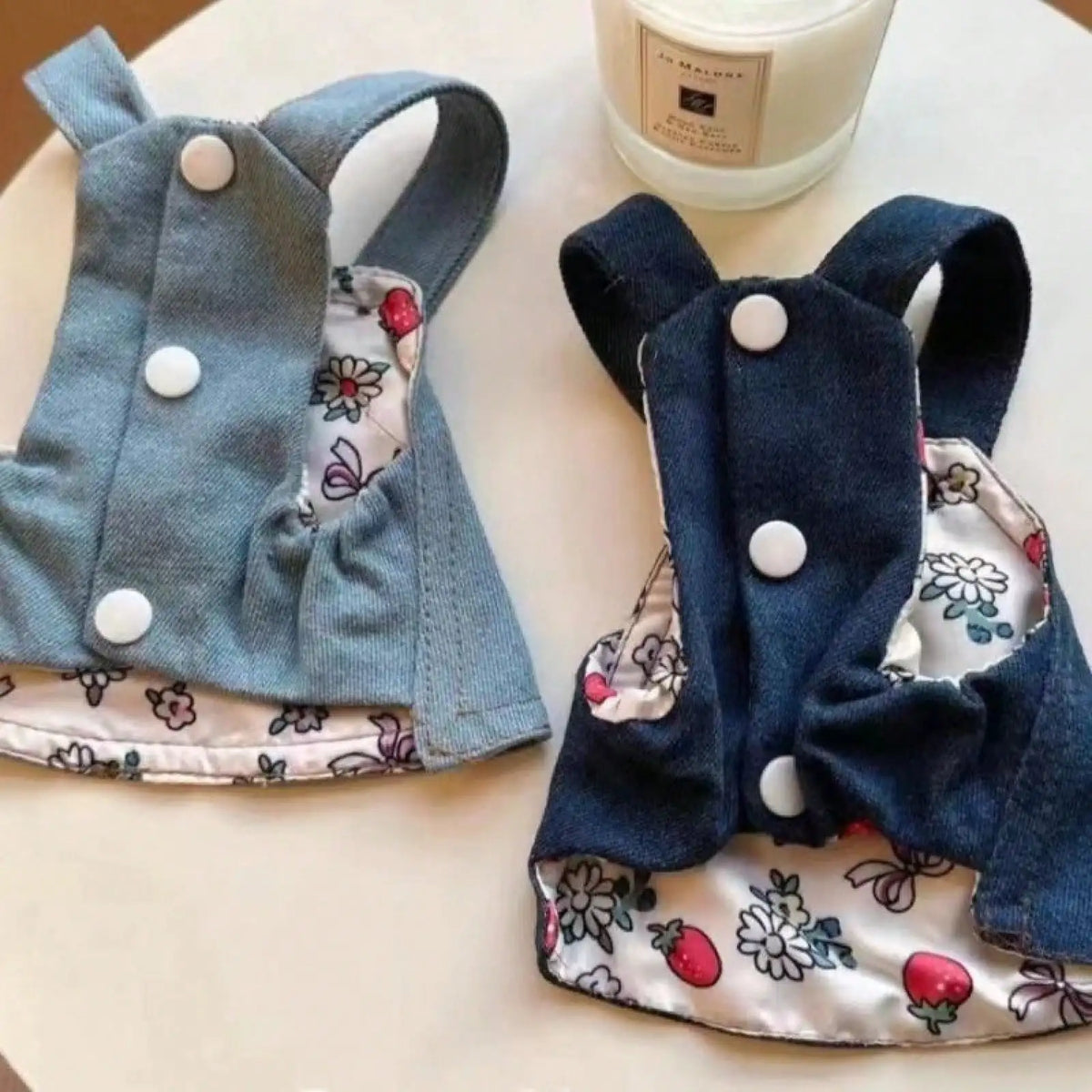 Denim Suspender Skirt Outfit for Dogs, Cats, and Dolls