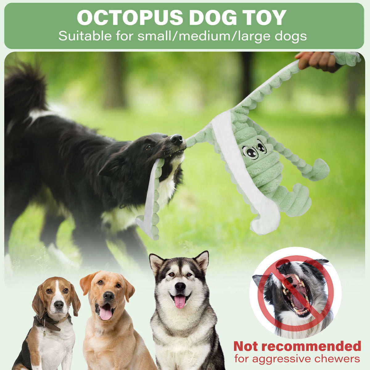 Octopus Squeaky Plush Dog Toy Interactive Chew And Grinding Toy
