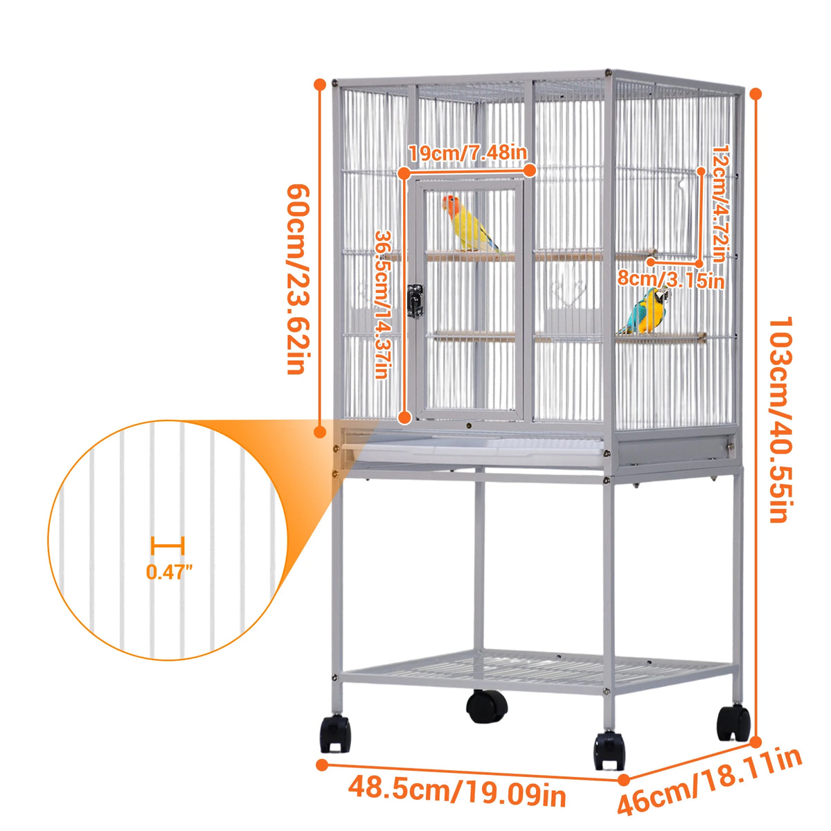 Small Animal Metal Cage With Wheels And Removable Tray