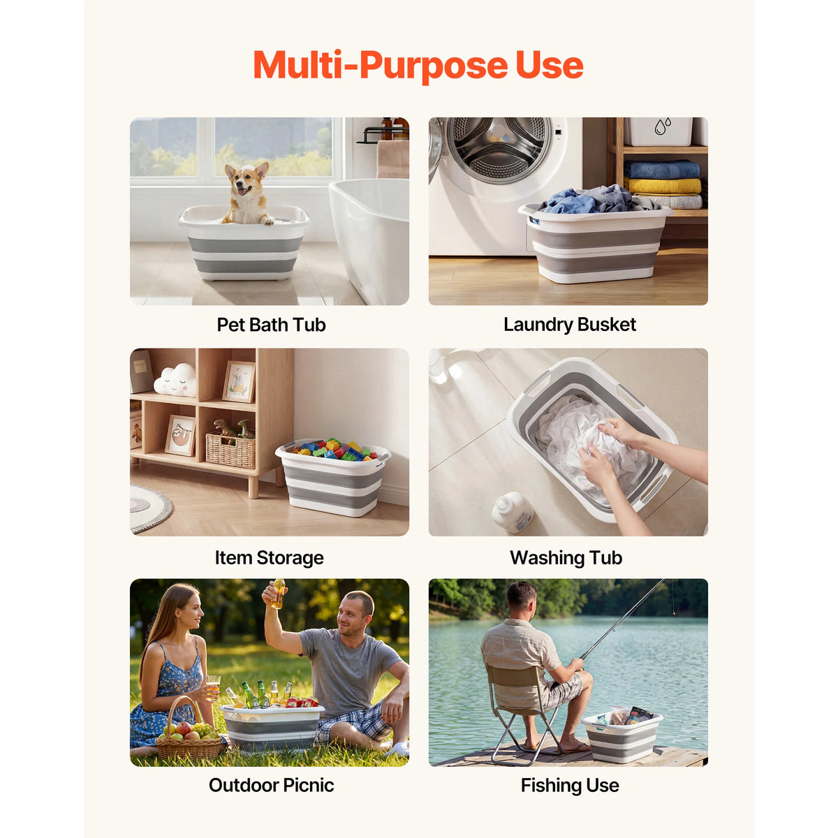 SucceBuy Collapsible Dog Bathtub With Portable Drainage Design