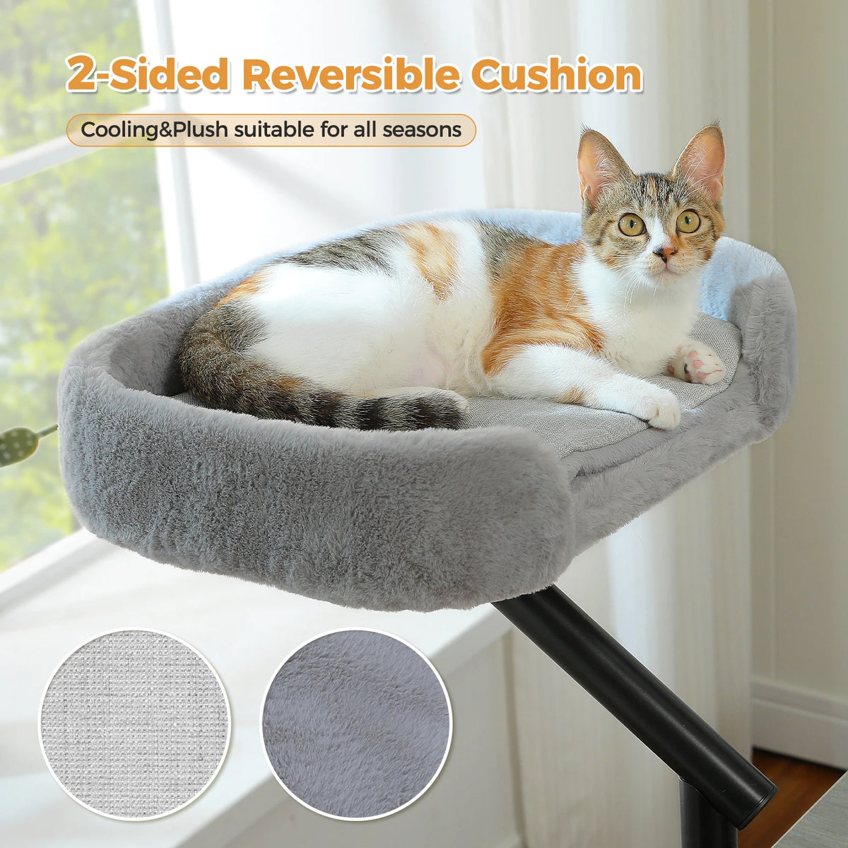 PAWZ Road Rotatable Cat Desk Bed Adjustable Plush Hammock for Indoor Cats