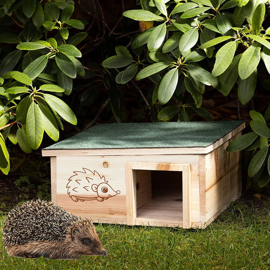 Wooden Hedgehog House With Removable Roof Predator Proof Shelter Box