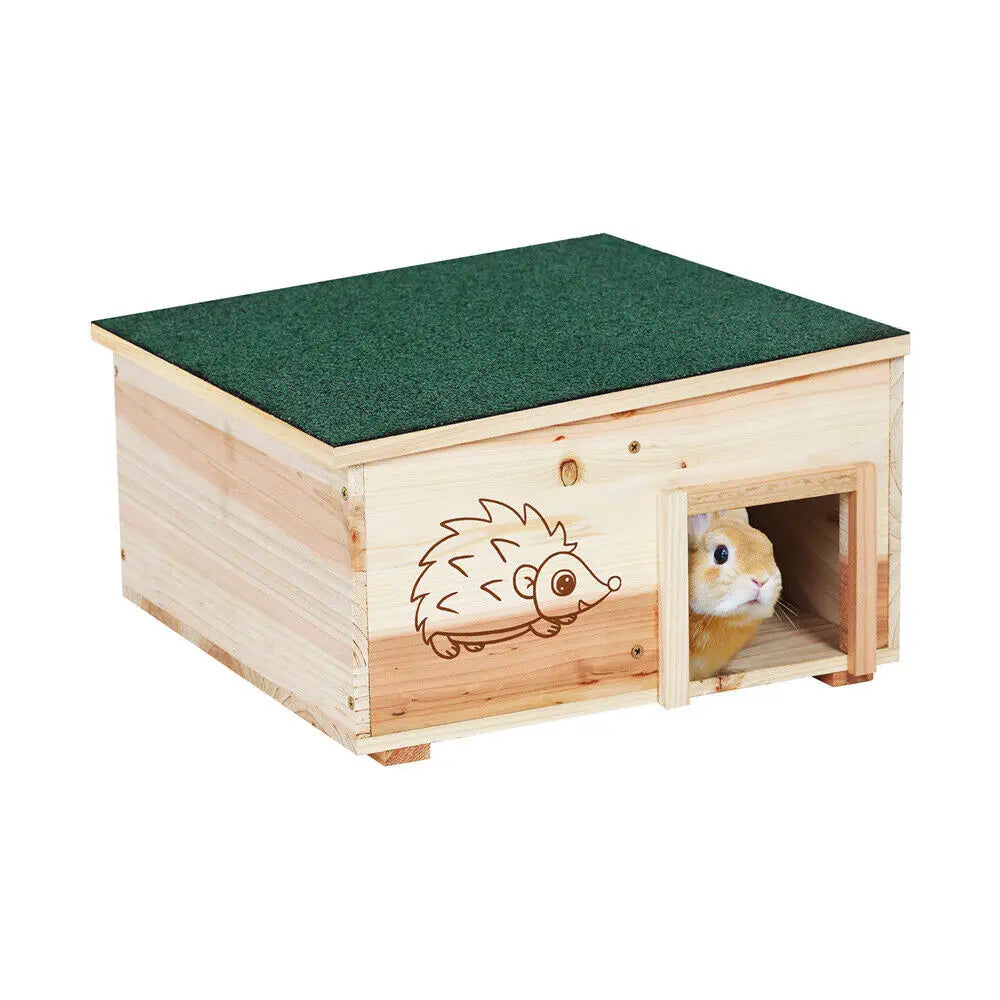 Wooden Hedgehog House With Removable Roof Predator Proof Shelter Box
