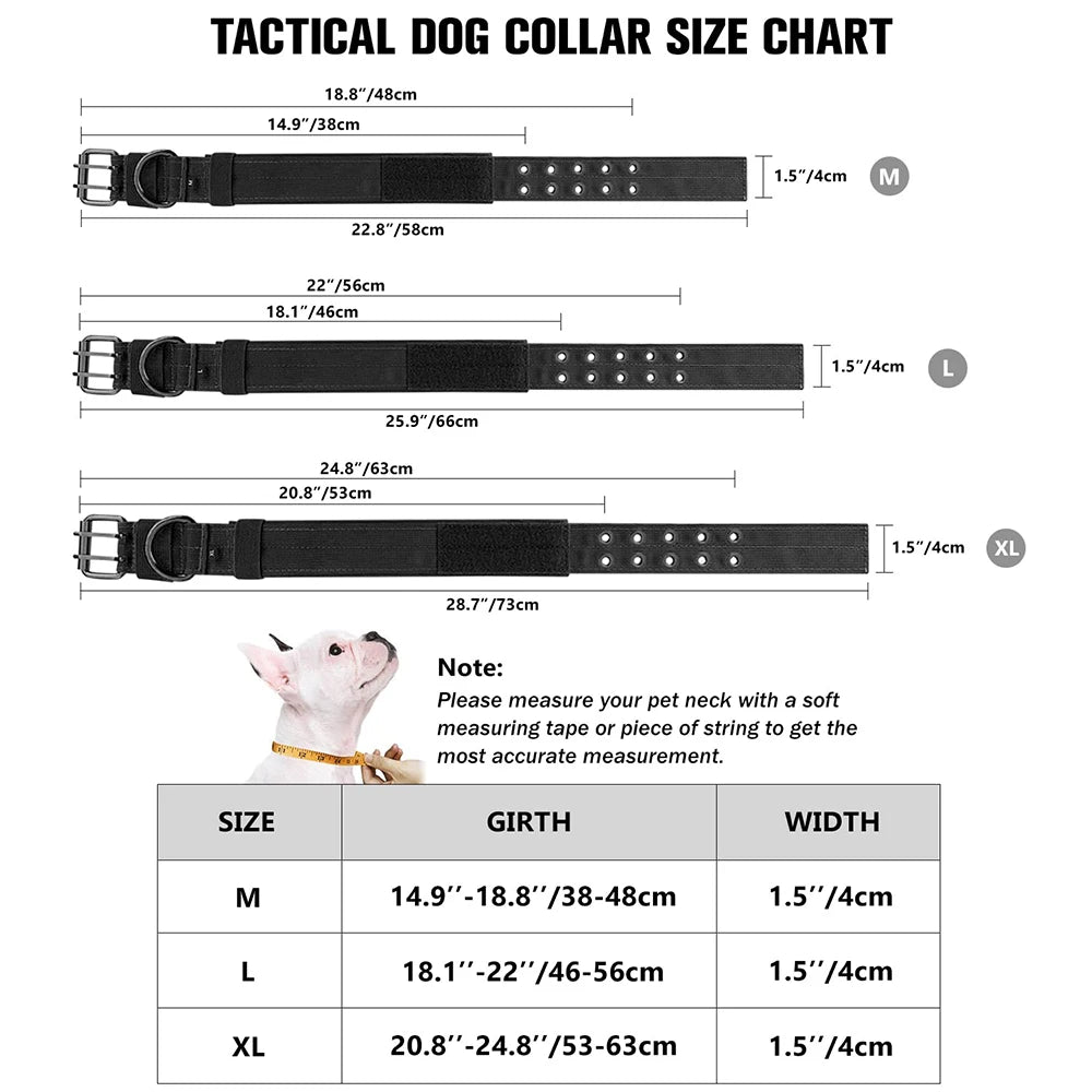 Durable Nylon Tactical Dog Collar for Training and Outdoor Walks