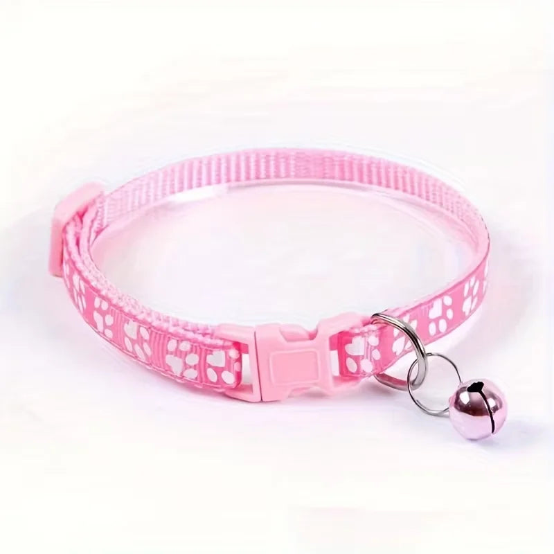 Colorful Pattern Cat Collar With Bell And Adjustable Fit