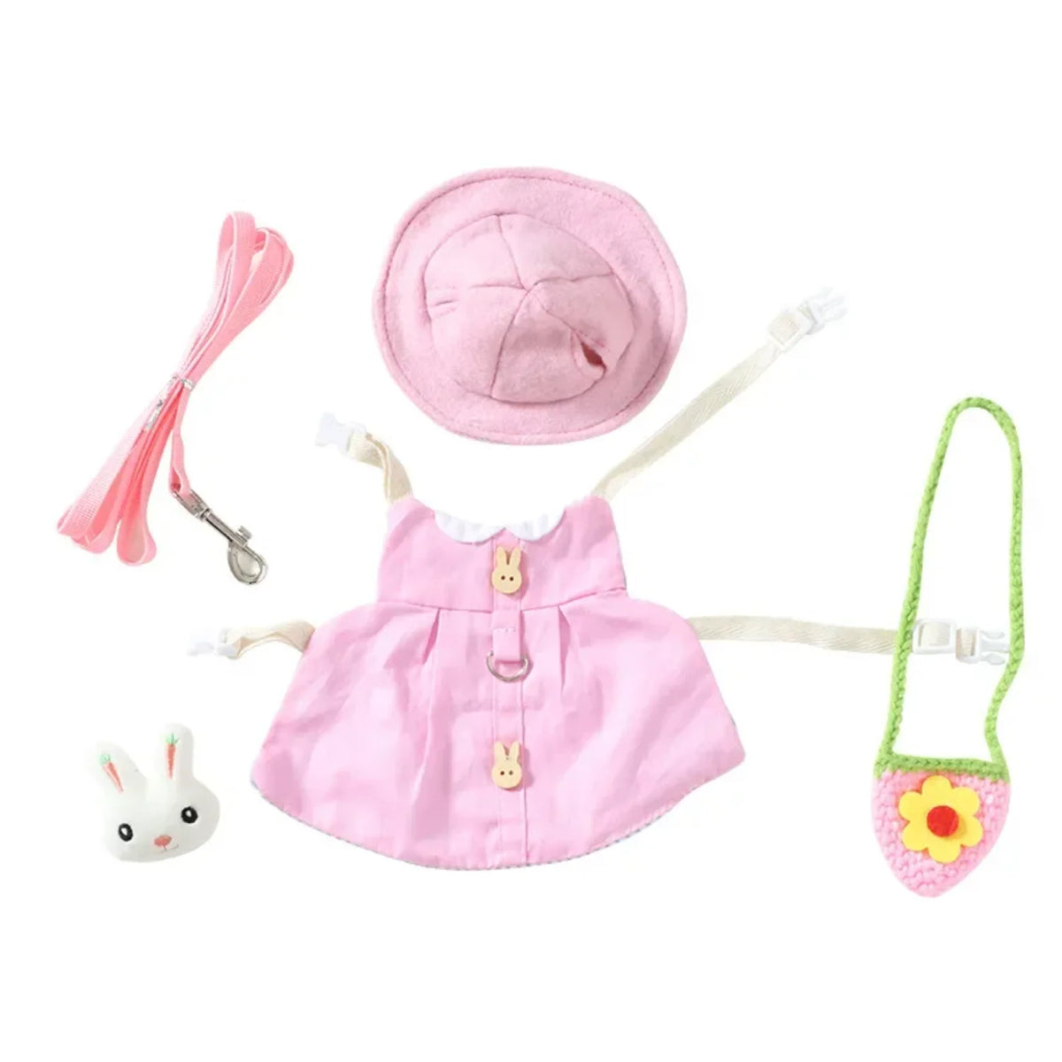 Small Animal Harness Leash Set for Rabbits and Guinea Pigs